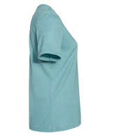 Bella + Canvas Women’s Relaxed Fit Heather CVC Tee, Heather Blue Lagoon, Right Sleeve view