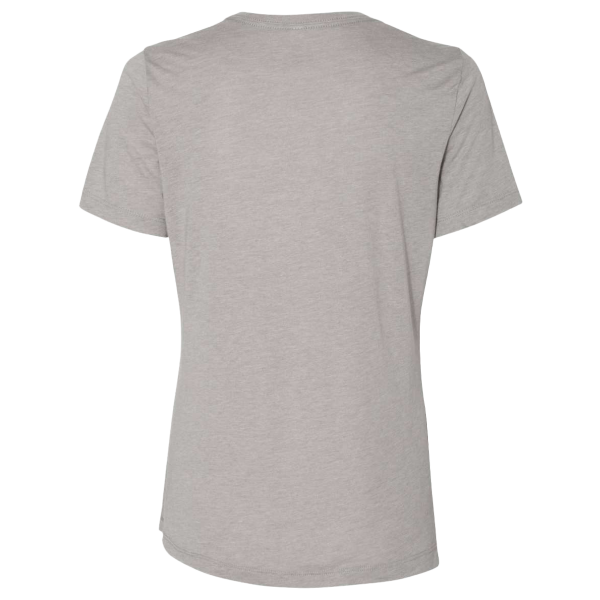 Bella + Canvas Women’s Relaxed Fit Triblend Tee, Athletic Grey Triblend, Back view