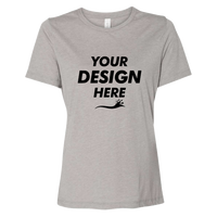 Bella + Canvas Women’s Relaxed Fit Triblend Tee, Athletic Grey Triblend, Front view, Mockup