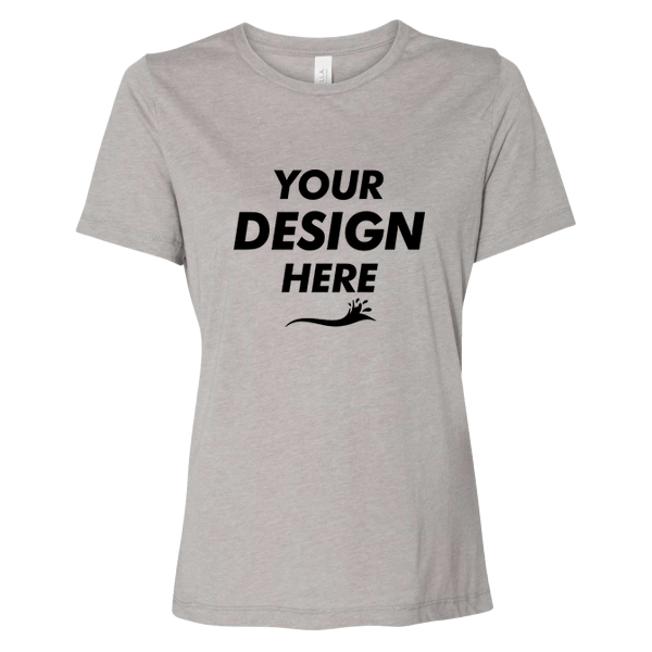 Bella + Canvas Women’s Relaxed Fit Triblend Tee, Athletic Grey Triblend, Front view, Mockup