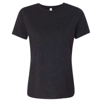 Bella + Canvas Women’s Relaxed Fit Triblend Tee, Charcoal Black Triblend, Front view