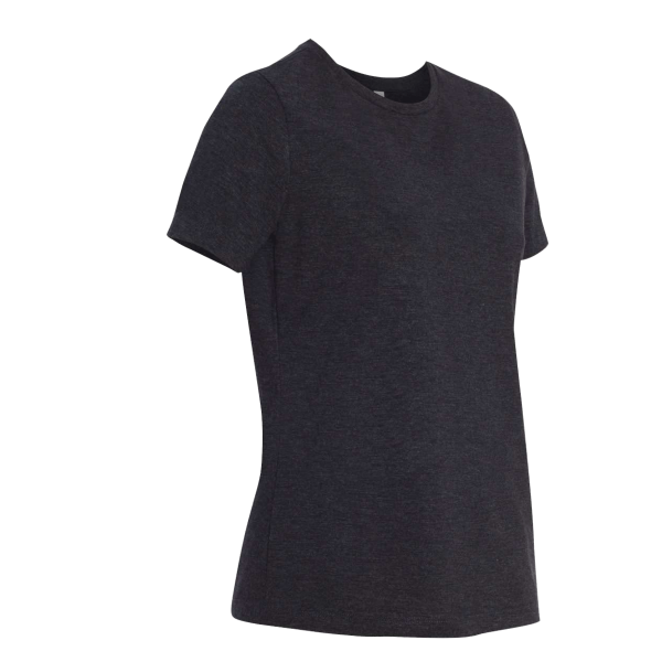 Bella + Canvas Women’s Relaxed Fit Triblend Tee, Charcoal Black Triblend, Right Sleeve view