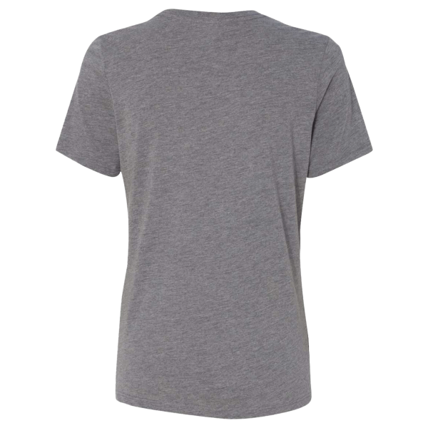 Bella + Canvas Women’s Relaxed Fit Triblend Tee, Grey Triblend, Back view
