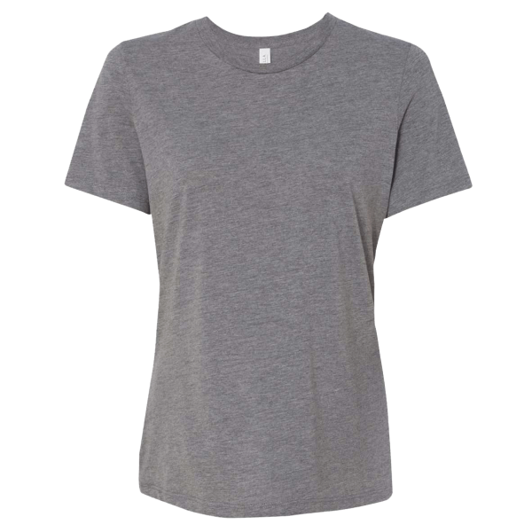 Bella + Canvas Women’s Relaxed Fit Triblend Tee, Grey Triblend, Front view