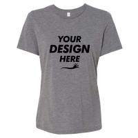 Bella + Canvas Women’s Relaxed Fit Triblend Tee, Grey Triblend, Front view, Mockup