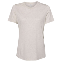 Bella + Canvas Women’s Relaxed Fit Triblend Tee, Oatmeal Triblend, Front view