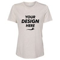 Bella + Canvas Women’s Relaxed Fit Triblend Tee, Oatmeal Triblend, Front view, Mockup