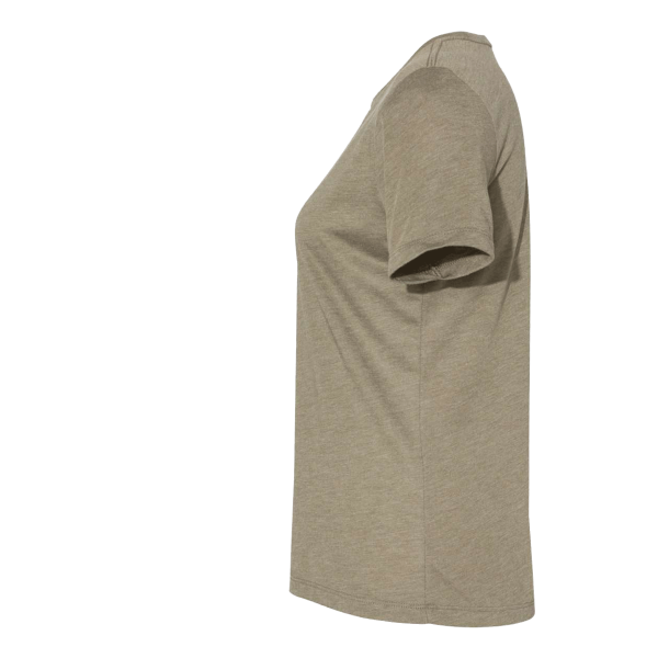 Bella + Canvas Women’s Relaxed Fit Triblend Tee, Olive Triblend, Left Sleeve view