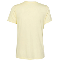 Bella + Canvas Women’s Relaxed Fit Triblend Tee, Pale Yellow Triblend, Back view