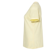 Bella + Canvas Women’s Relaxed Fit Triblend Tee, Pale Yellow Triblend, Left Sleeve view