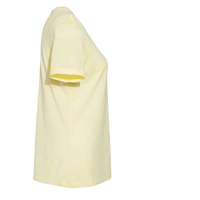 Bella + Canvas Women’s Relaxed Fit Triblend Tee, Pale Yellow Triblend, Right Sleeve view