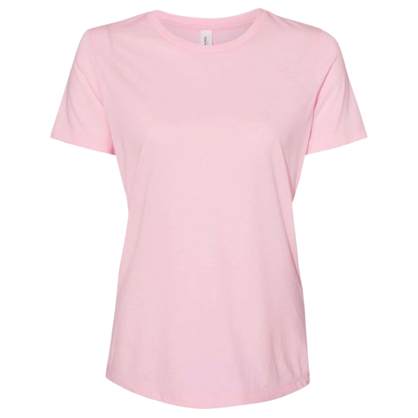 Bella + Canvas Women’s Relaxed Fit Triblend Tee, Pink Triblend, Front view