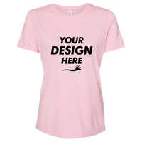 Bella + Canvas Women’s Relaxed Fit Triblend Tee, Pink Triblend, Front view, Mockup