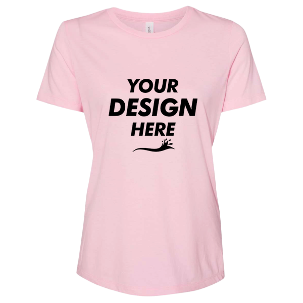 Bella + Canvas Women’s Relaxed Fit Triblend Tee, Pink Triblend, Front view, Mockup