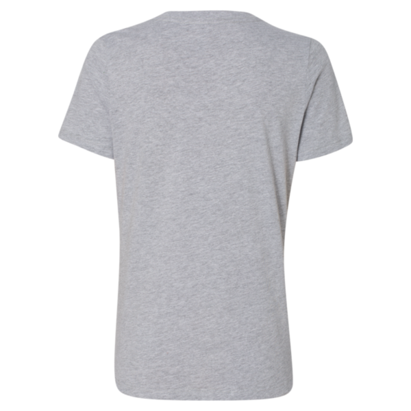 Bella + Canvas Women's Relaxed Heather CVC V-Neck Tee, Athletic Heather, Back view
