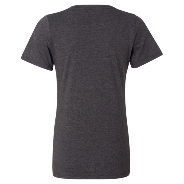 Bella + Canvas Women's Relaxed Heather CVC V-Neck Tee, Dark Grey Heather, Back view