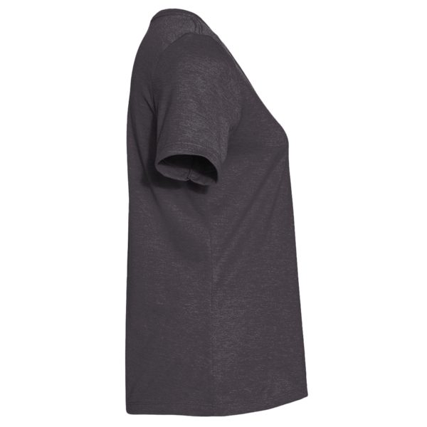 Bella + Canvas Women's Relaxed Heather CVC V-Neck Tee, Dark Grey Heather, Right Sleeve view