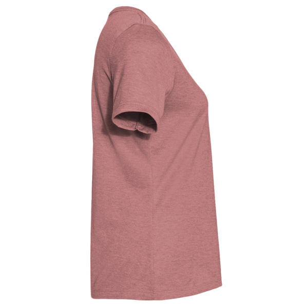 Bella + Canvas Women's Relaxed Heather CVC V-Neck Tee, Heather Mauve, Right Sleeve view