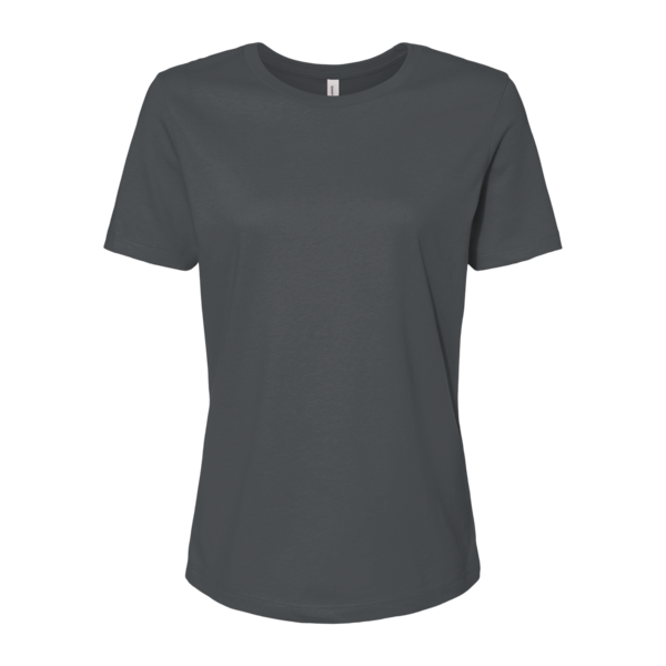 Bella + Canvas Women’s Relaxed Jersey Tee, Asphalt, Front view