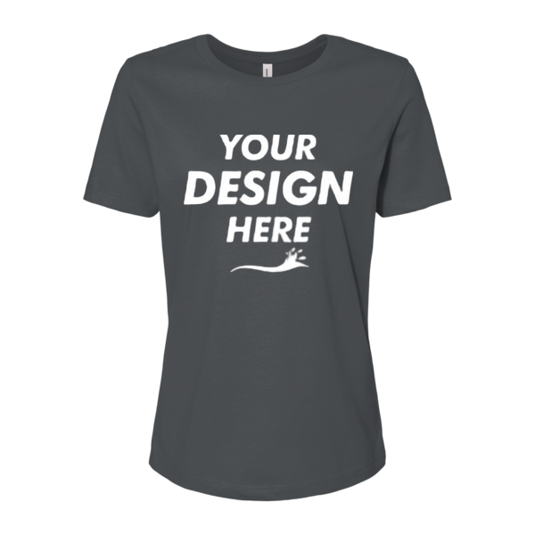 Bella + Canvas Women’s Relaxed Jersey Tee, Asphalt, Front view, Mockup