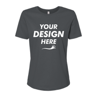 Bella + Canvas Women’s Relaxed Jersey Tee, Asphalt, Front view, Mockup