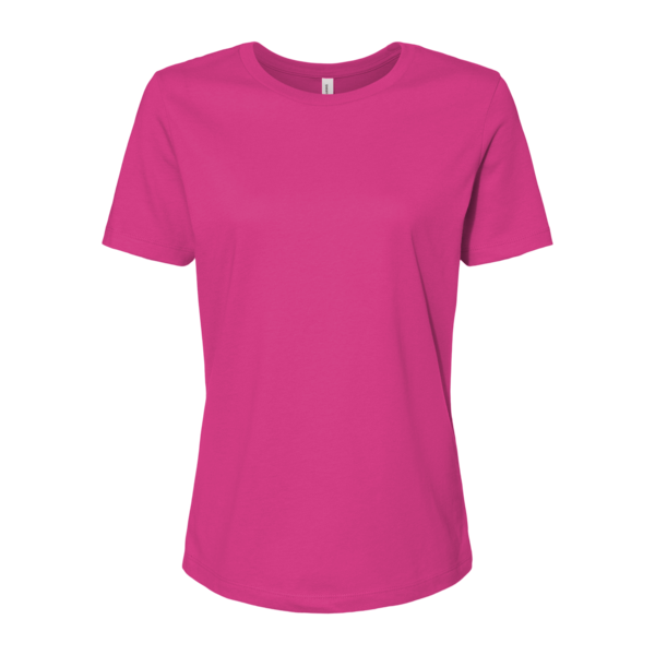 Bella + Canvas Women’s Relaxed Jersey Tee, Berry, Front view