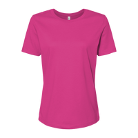 Bella + Canvas Women’s Relaxed Jersey Tee, Berry, Front view