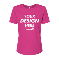 Bella + Canvas Women’s Relaxed Jersey Tee, Berry, Front view, Mockup