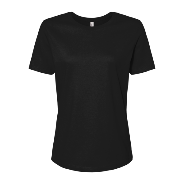 Bella + Canvas Women’s Relaxed Jersey Tee, Black, Front view