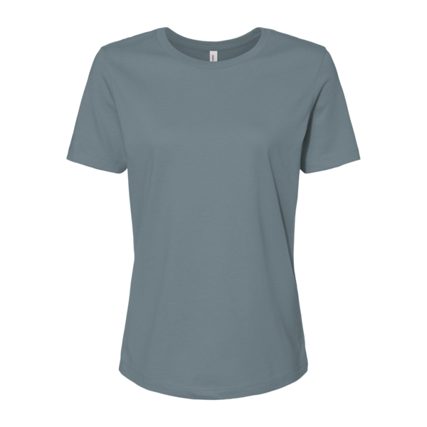 Bella + Canvas Women’s Relaxed Jersey Tee, Blue Storm, Front view