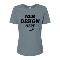 Bella + Canvas Women’s Relaxed Jersey Tee, Blue Storm, Front view, Mockup