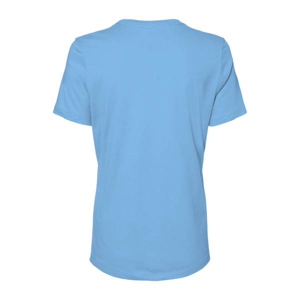 Bella + Canvas Women’s Relaxed Jersey Tee, Carolina Blue, Back view