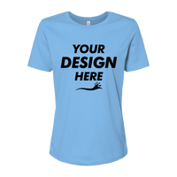 Bella + Canvas Women’s Relaxed Jersey Tee, Carolina Blue, Front view, Mockup