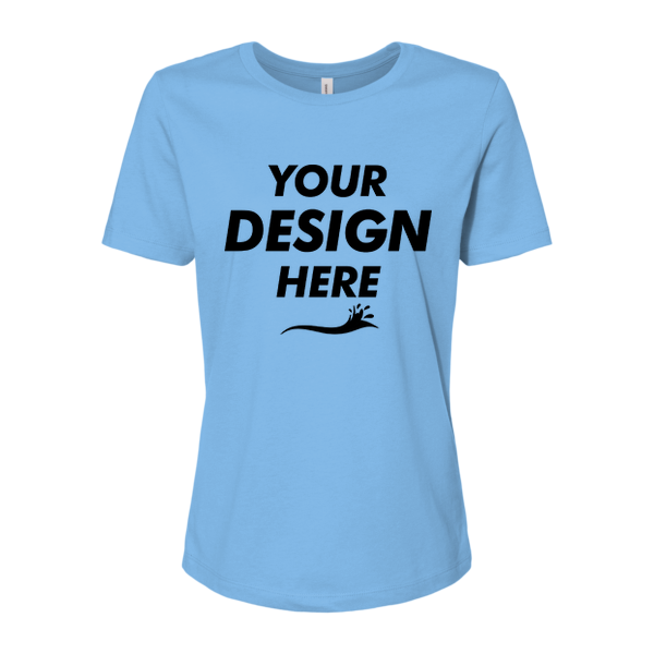 Bella + Canvas Women’s Relaxed Jersey Tee, Carolina Blue, Front view, Mockup