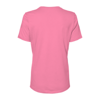 Bella + Canvas Women’s Relaxed Jersey Tee, Charity Pink, Back view