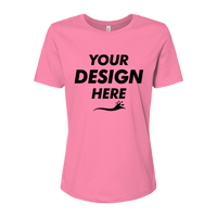 Bella + Canvas Women’s Relaxed Jersey Tee, Charity Pink, Front view, Mockup
