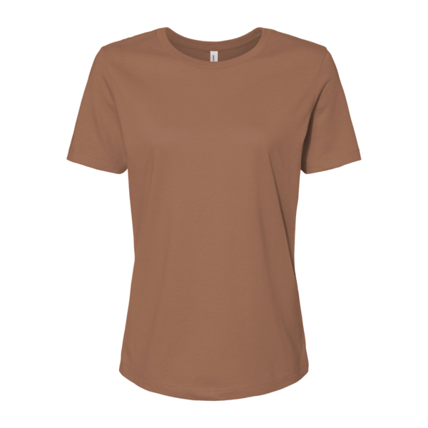 Bella + Canvas Women’s Relaxed Jersey Tee, Chestnut, Front view