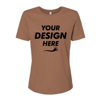 Bella + Canvas Women’s Relaxed Jersey Tee, Chestnut, Front view, Mockup