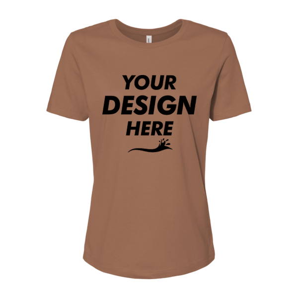 Bella + Canvas Women’s Relaxed Jersey Tee, Chestnut, Front view, Mockup