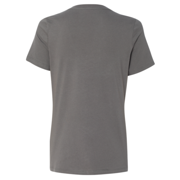 Bella + Canvas Women’s Relaxed Jersey V-Neck Tee, Asphalt, Back view