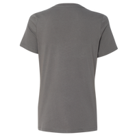 Bella + Canvas Women’s Relaxed Jersey V-Neck Tee, Asphalt, Back view