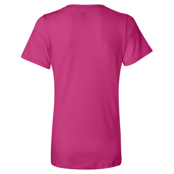 Bella + Canvas Women’s Relaxed Jersey V-Neck Tee, Berry, Back view
