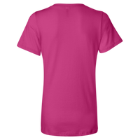 Bella + Canvas Women’s Relaxed Jersey V-Neck Tee, Berry, Back view
