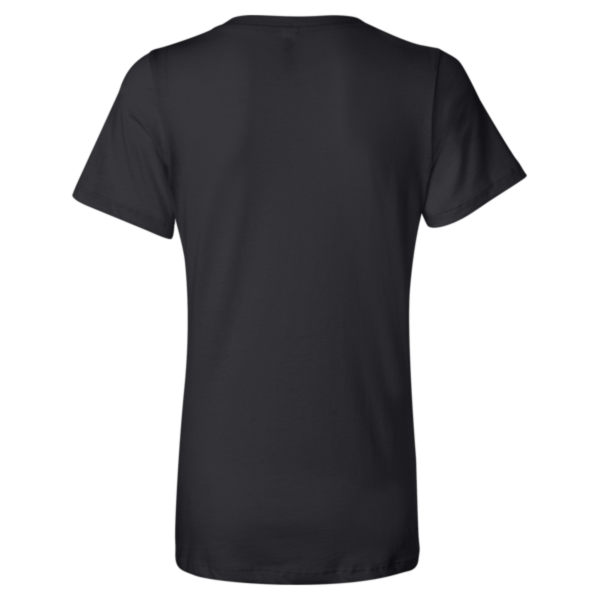 Bella + Canvas Women’s Relaxed Jersey V-Neck Tee, Black, Back view