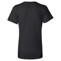 Bella + Canvas Women’s Relaxed Jersey V-Neck Tee, Black, Back view