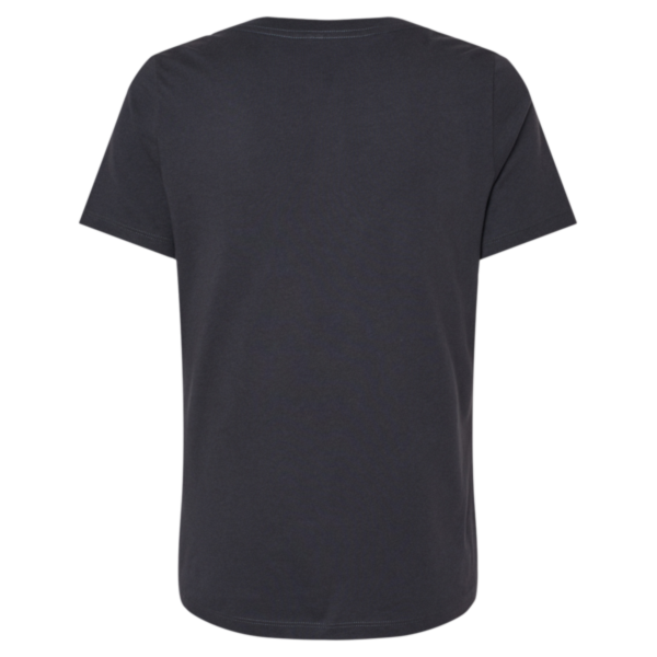 Bella + Canvas Women’s Relaxed Jersey V-Neck Tee, Dark Grey, Back view