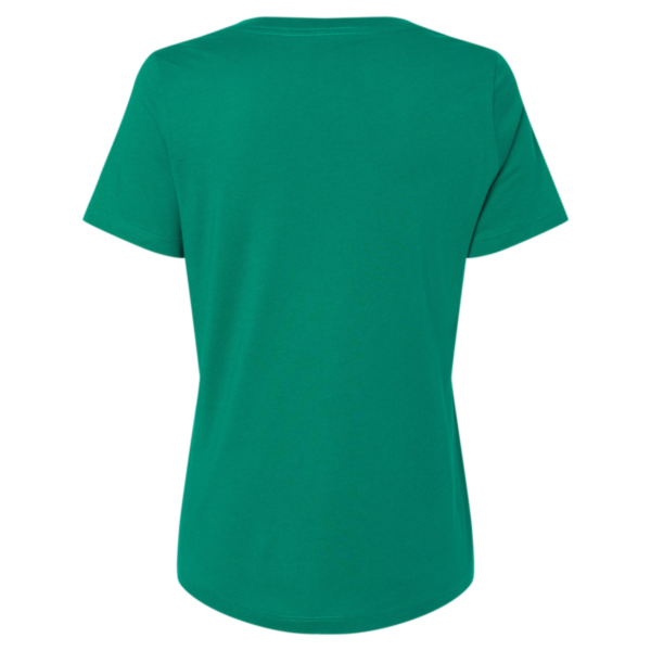 Bella + Canvas Women’s Relaxed Jersey V-Neck Tee, Kelly, Back view