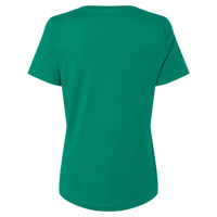 Bella + Canvas Women’s Relaxed Jersey V-Neck Tee, Kelly, Back view