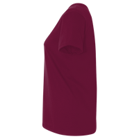 Bella + Canvas Women’s Relaxed Jersey V-Neck Tee, Maroon, Left Sleeve view