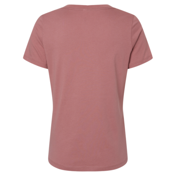 Bella + Canvas Women’s Relaxed Jersey V-Neck Tee, Mauve, Back view